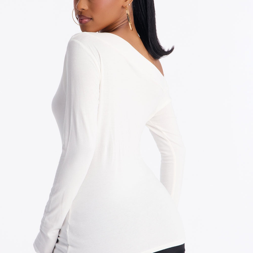 Abbie Asymmetrical Long Sleeve Top