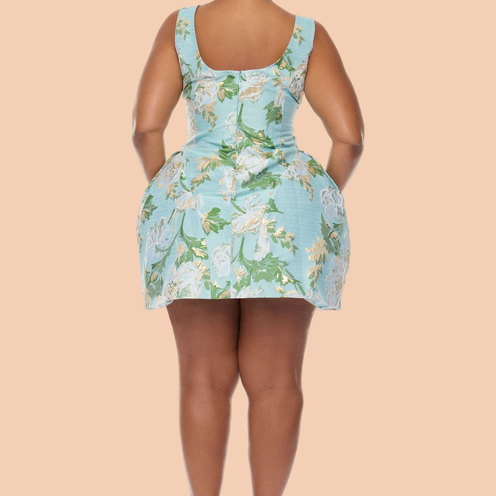 Alicia Drop Waist Jacquard Mini Dress