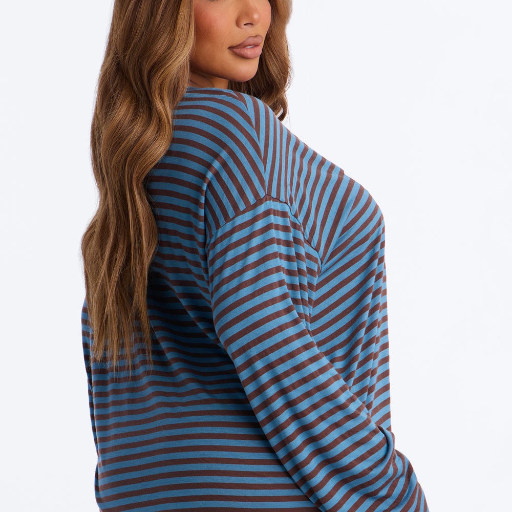 76' Chill Striped Biker Short Set
