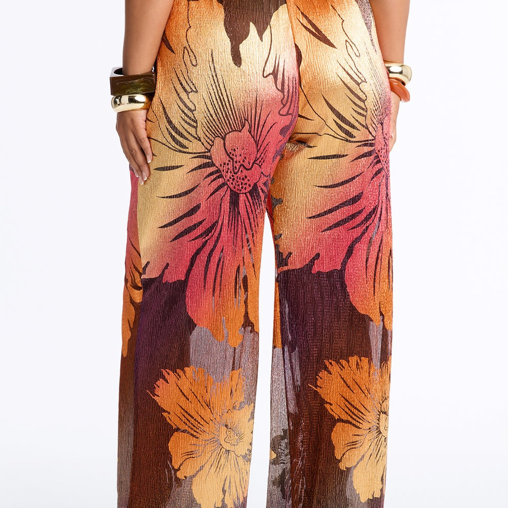 Addison Metallic Floral Wide Leg Pant