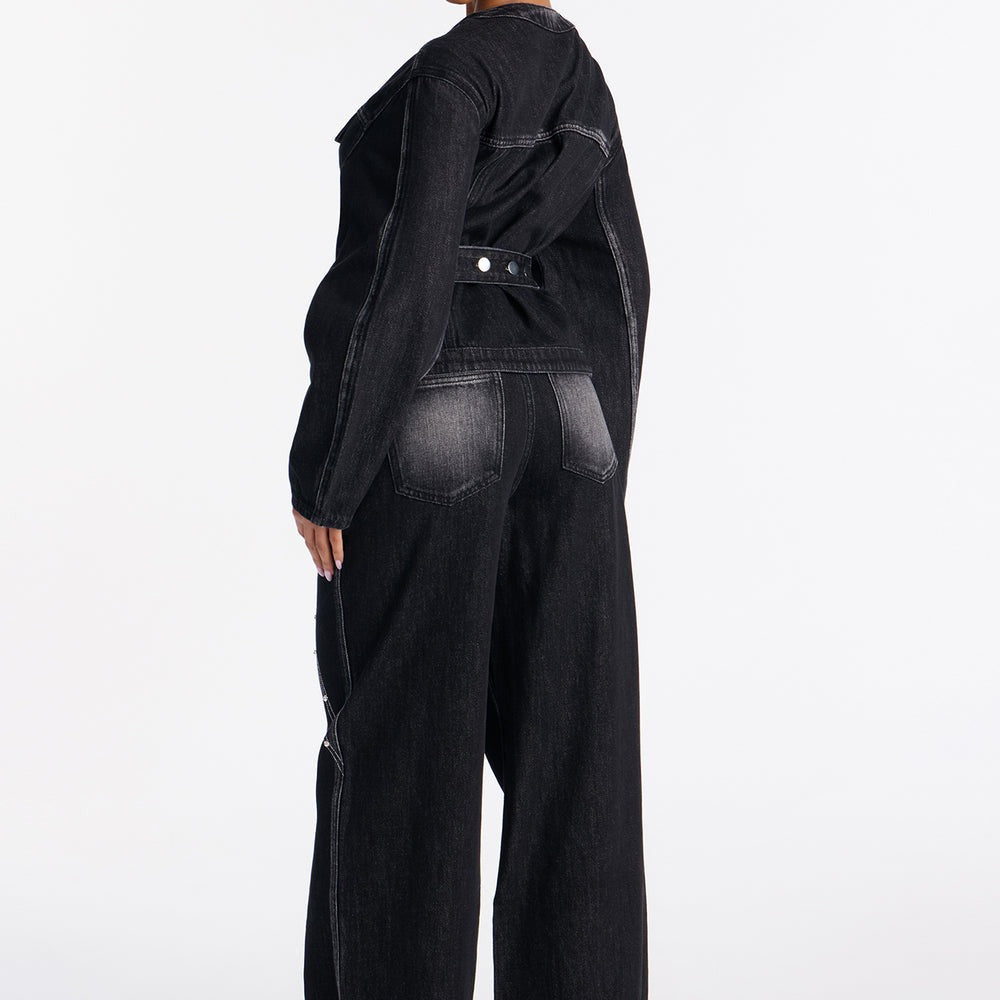 Alana Washed Studded Denim Pant Set