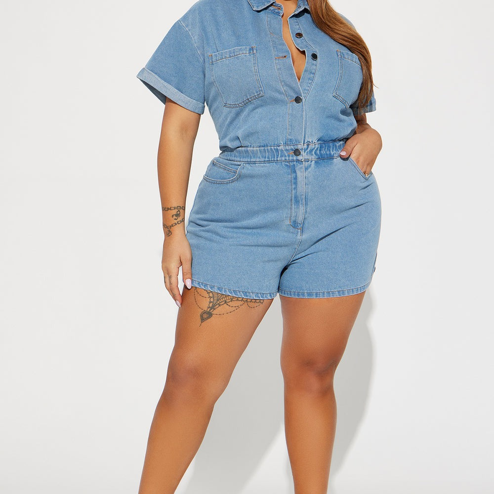 A Good Day Denim Romper