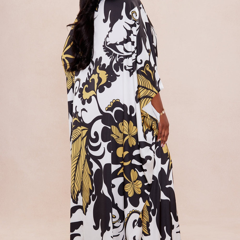 Adima Embellished Satin Kaftan