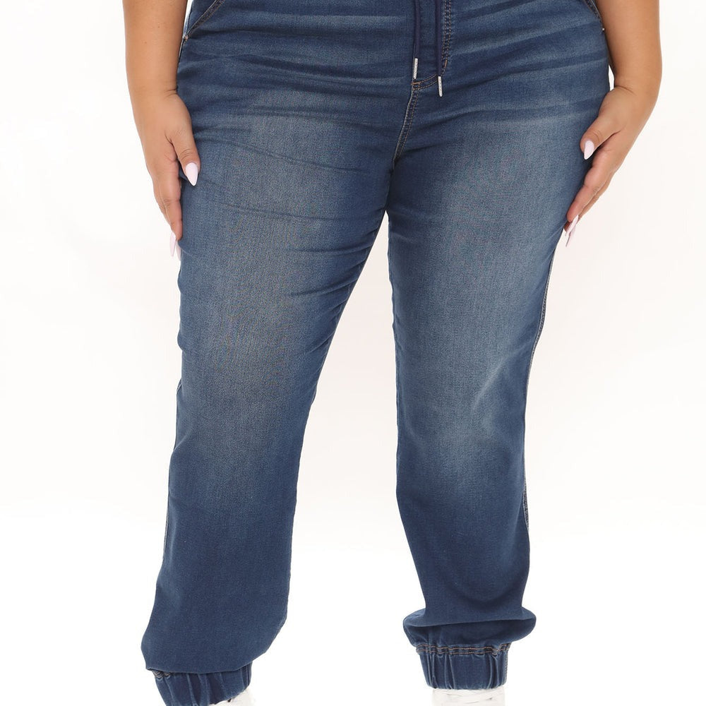 A Soft Touch Knit Denim Joggers