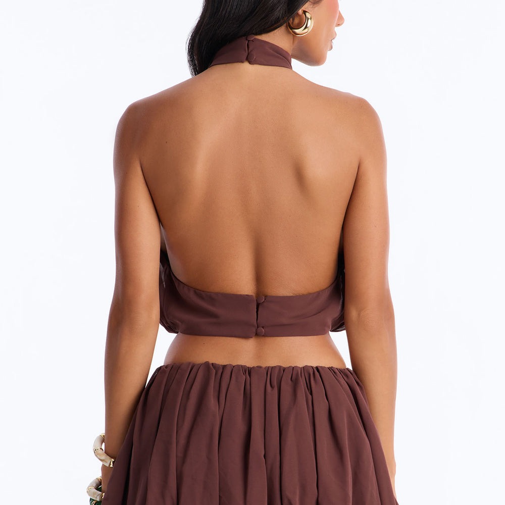 Alessia Halter Bubble Mini Skirt Set