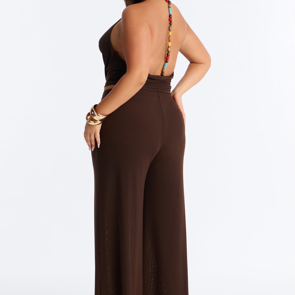After Dark Behavior Mesh Halter Pant Set