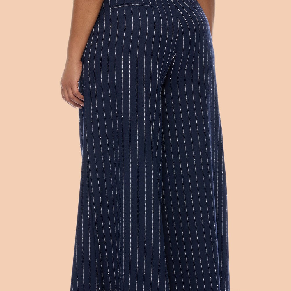 Adyson Embellished Pinstripe Wide Leg Pant