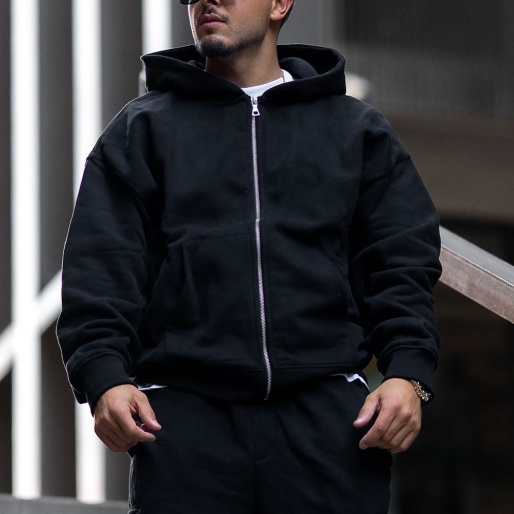 410 Oversized Cropped Zip Hoodie