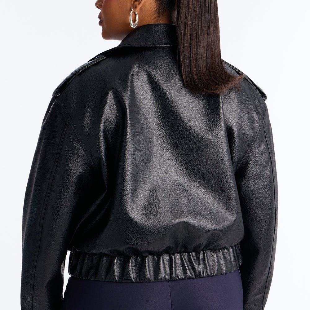 Adrienne Double Breasted Faux Leather Jacket