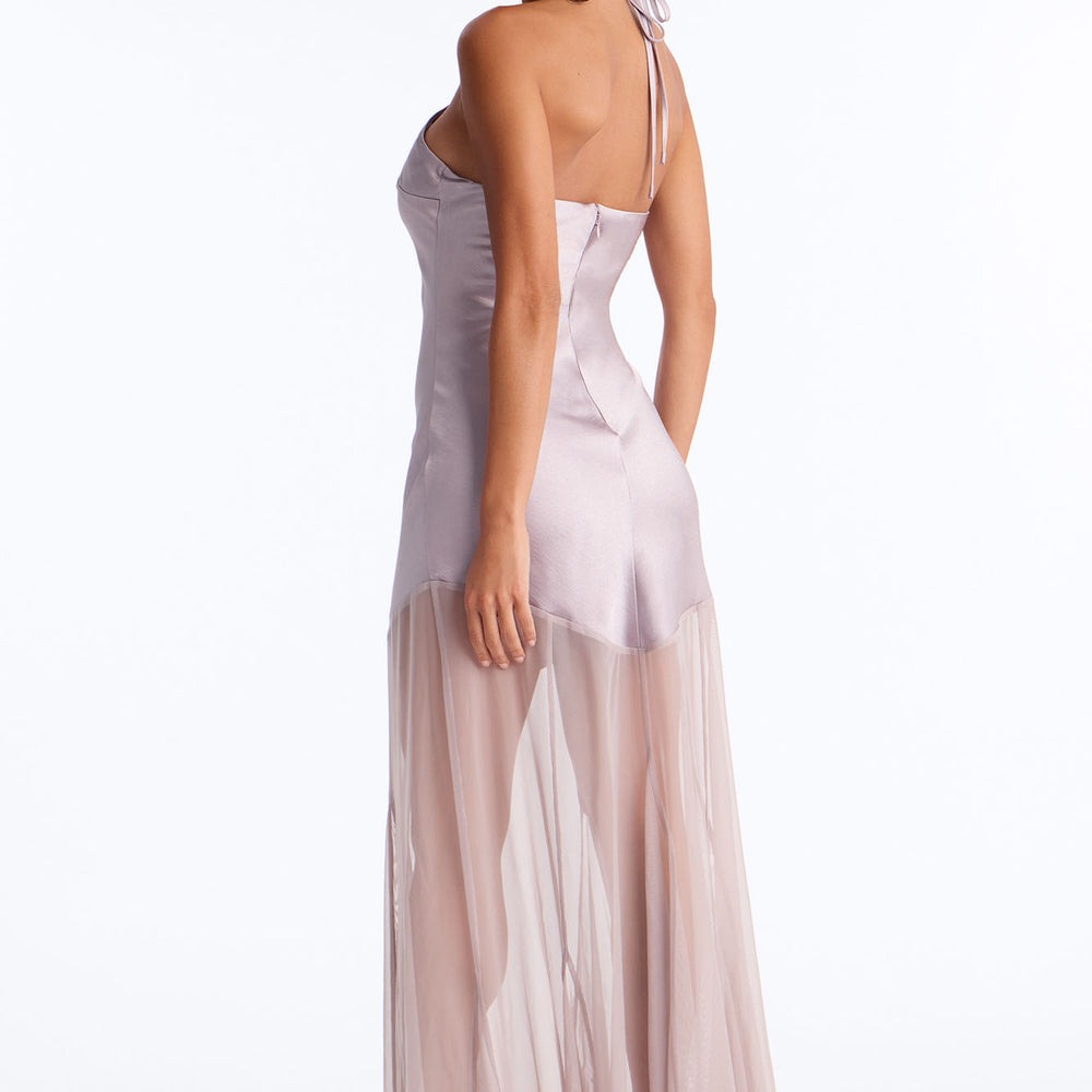 Adina Mesh Satin Maxi Dress