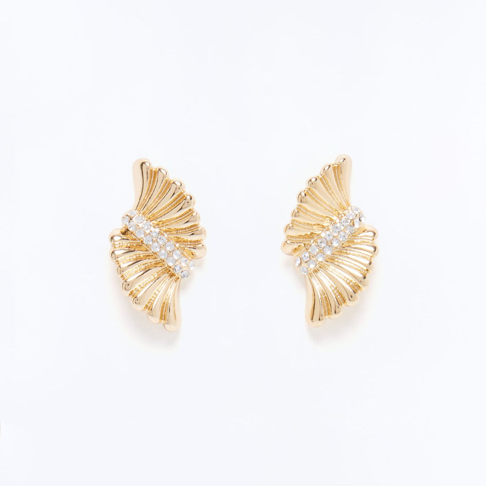 Abstract Wings Rhinestone Earrings