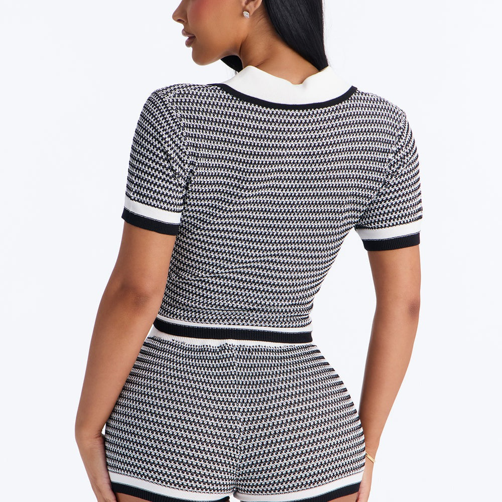 Alessia Crochet Polo And Mini Short Set