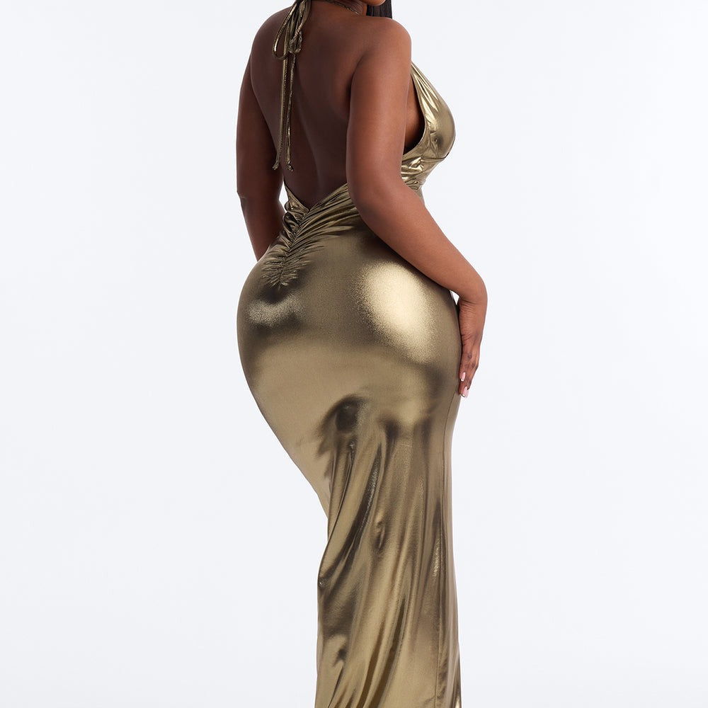 After Dark Metallic Maxi Dress