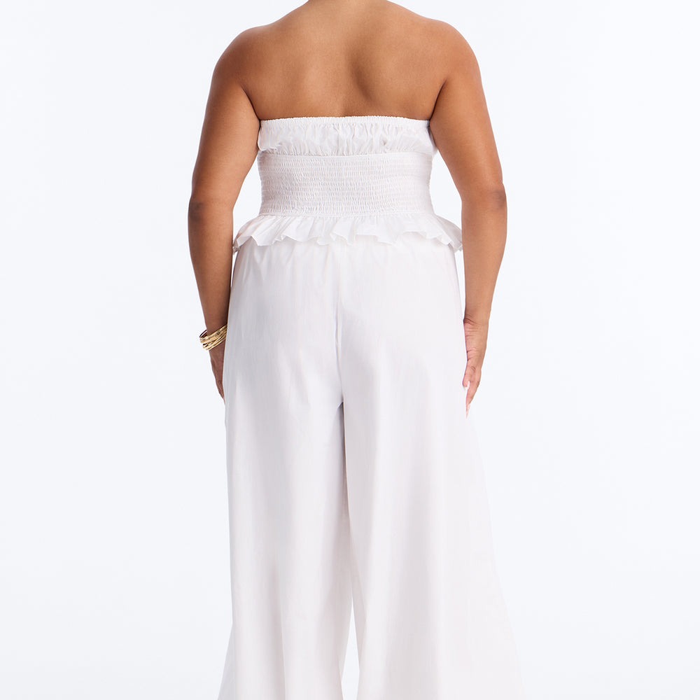 Airy Moment Poplin Balloon Leg Jumpsuit