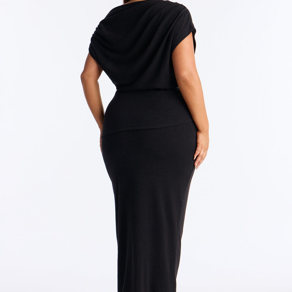 Alana One Shoulder Sweater Maxi Dress