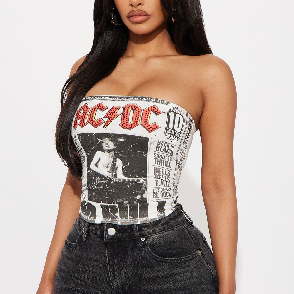 ACDC No Bull Rhinestone Tube Top