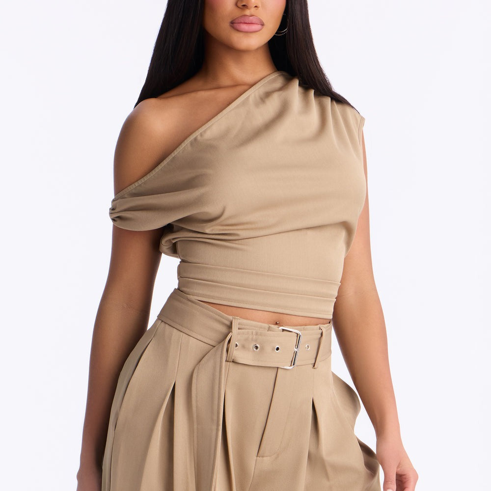 Adeline Off Shoulder Belted Pant Set
