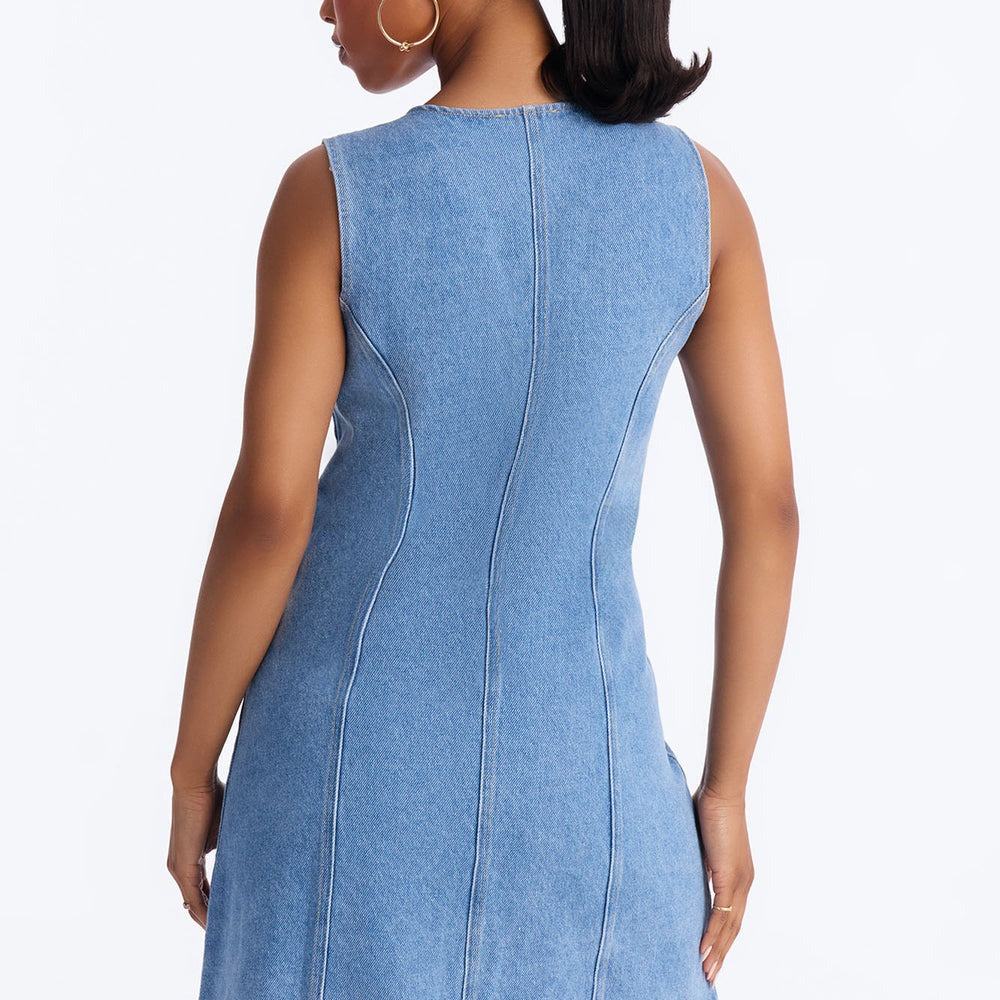 Adalynn Sleeveless Denim Mini Dress