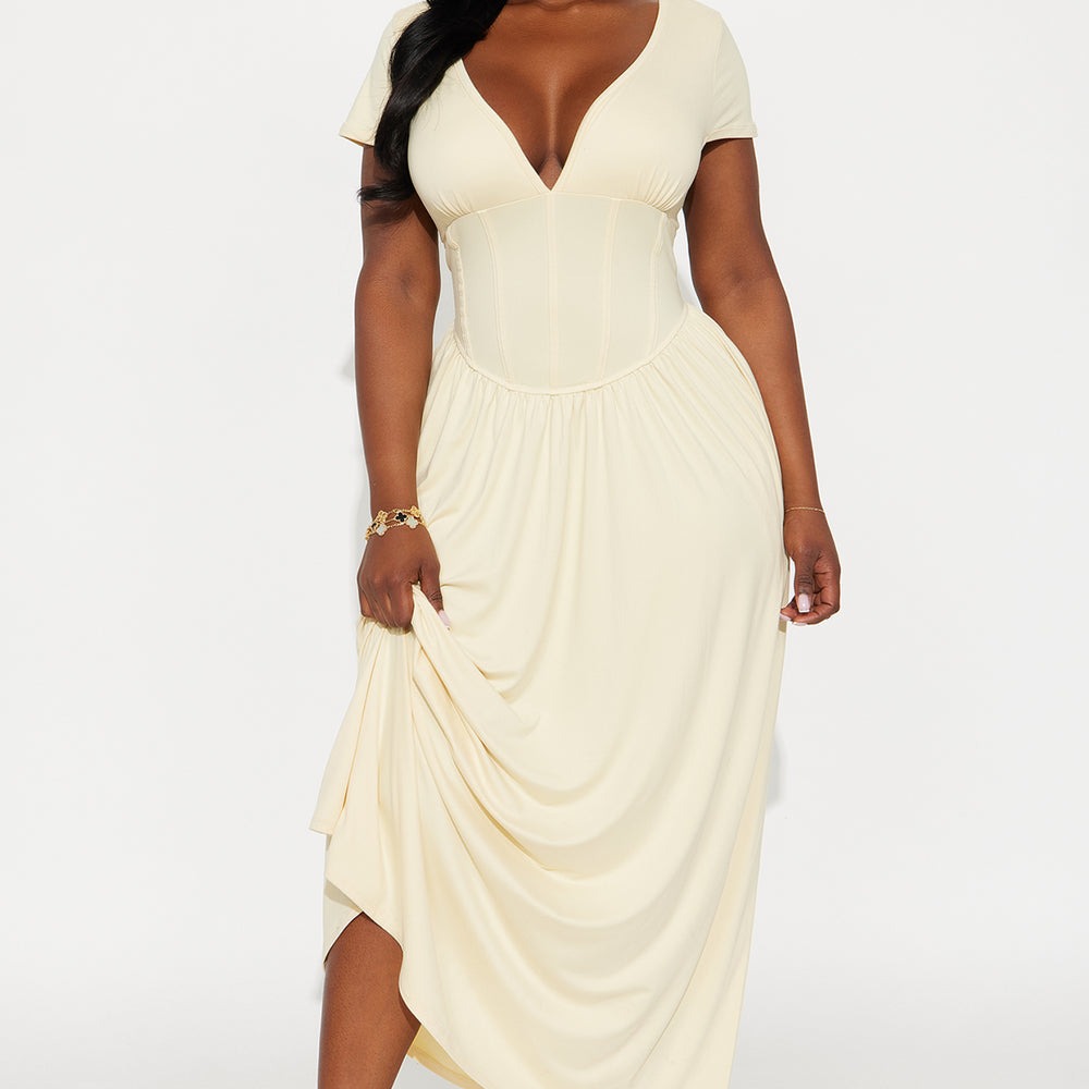 Ainsley Cap Sleeve Corset Maxi Dress