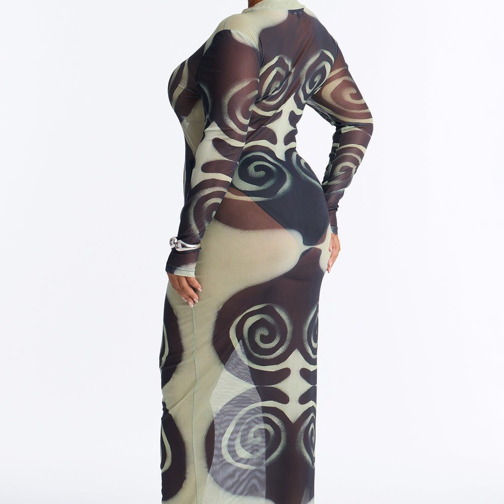 A Little Whimsy Mesh Maxi Dress