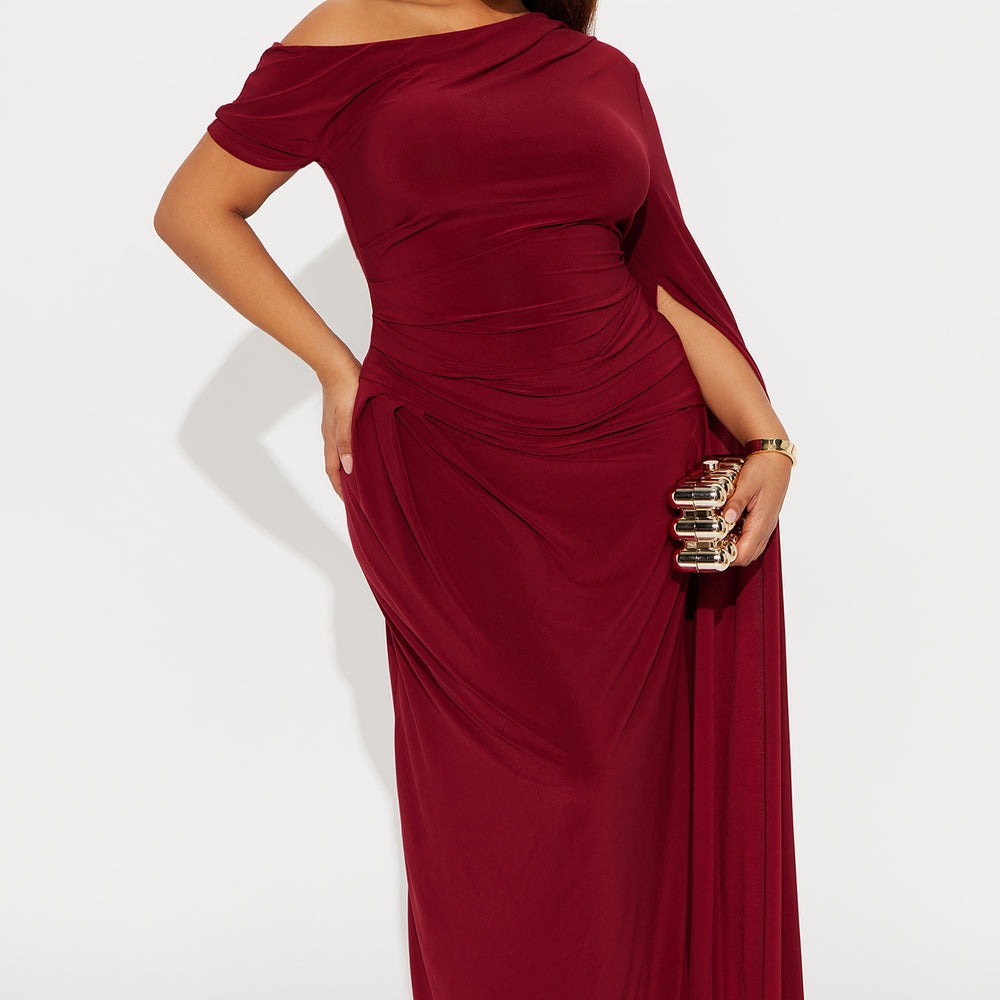 After Thought Asymmetrical Draped Maxi Dress