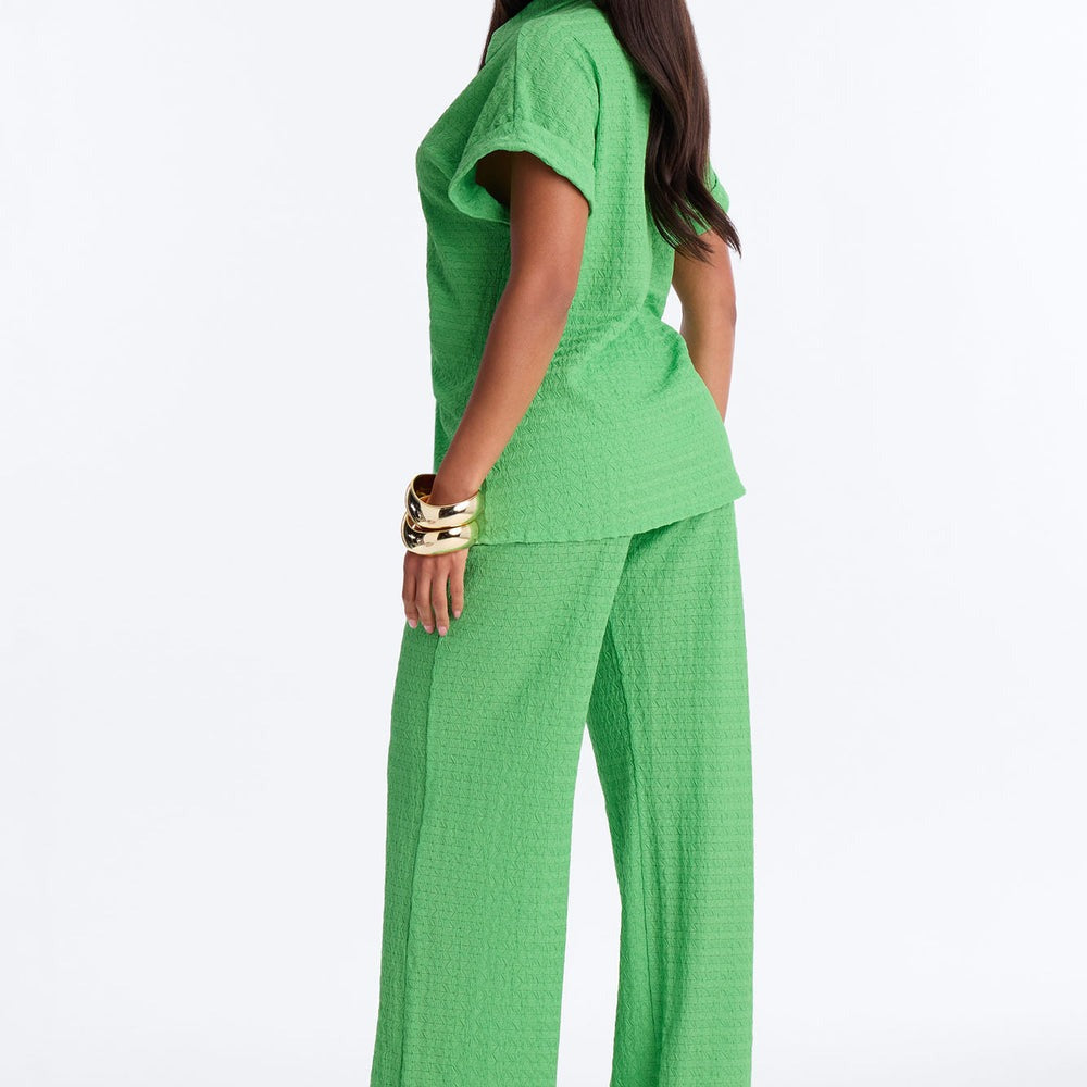 Ainsley Textured Tie Front Pant Set