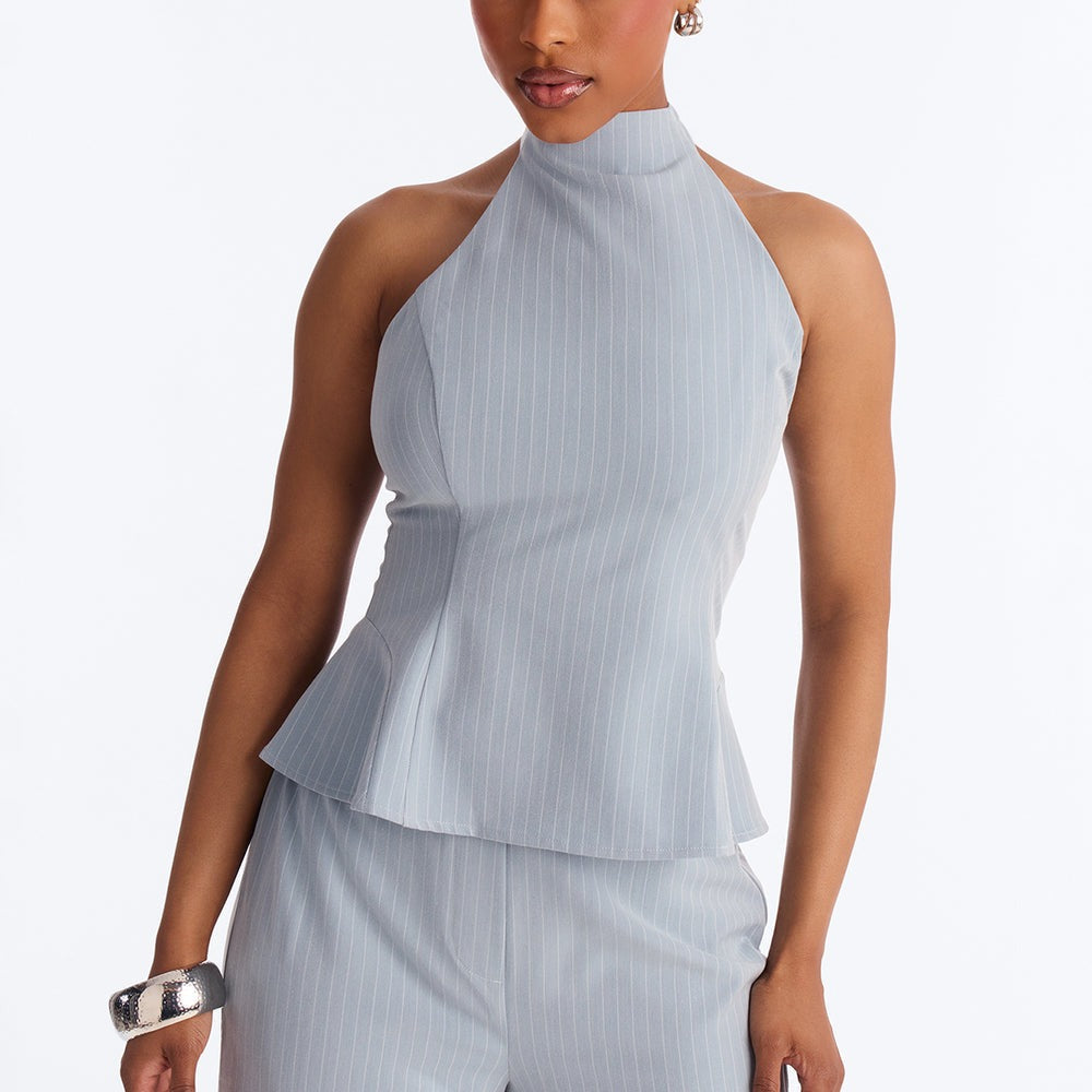Alice Halter Pinstripe Pant Set