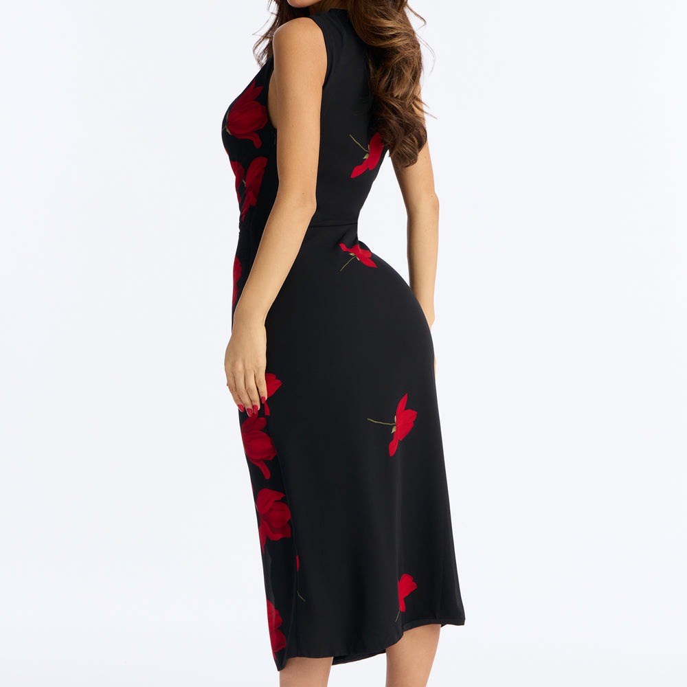 Adriana Floral Chiffon Midi Dress