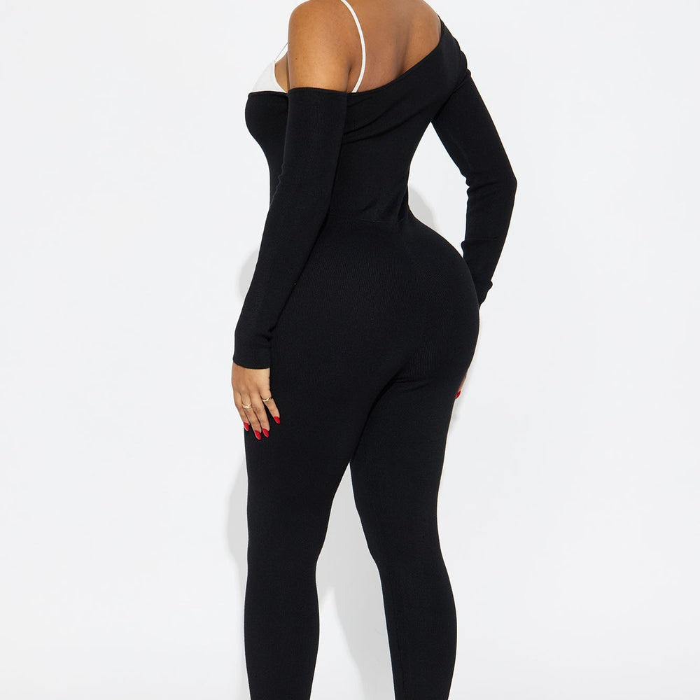Addison Sweater Off Shoulder Jumpsuit