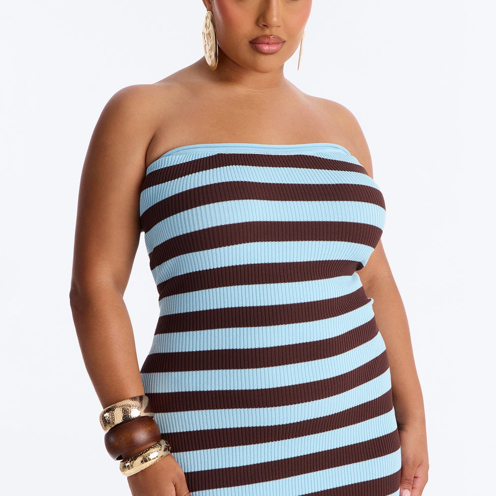 Alessi Striped Sweater Midi Dress
