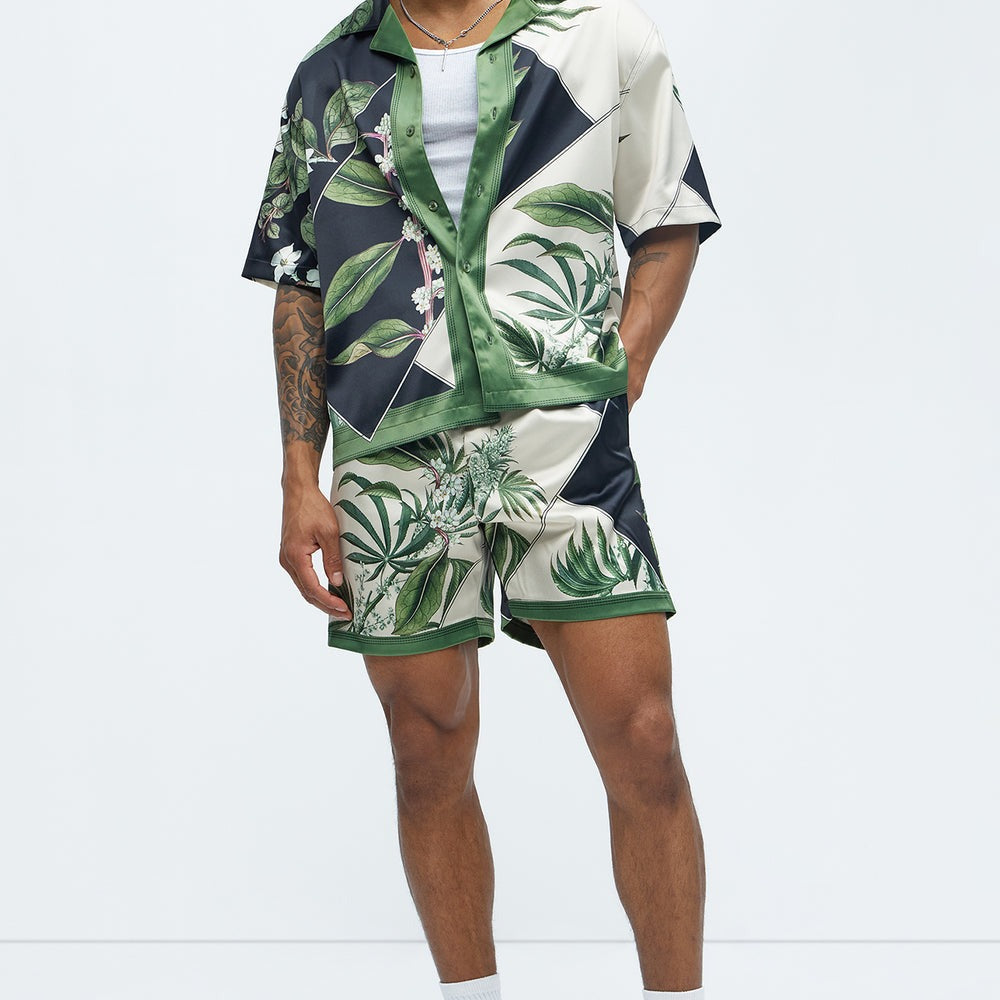 Agrarian Printed Cuban Collar Shirt