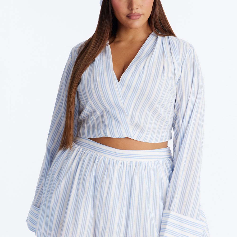 Adrianna Striped 3 Piece Mini Skirt Set