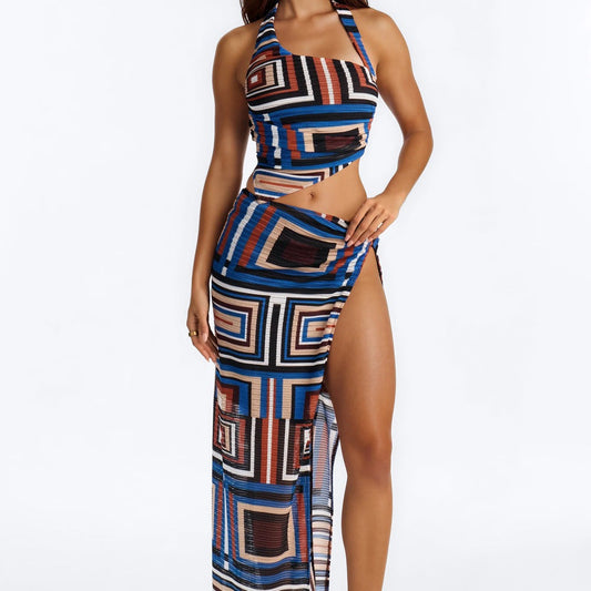 Alicia Halter Maxi Skirt Set