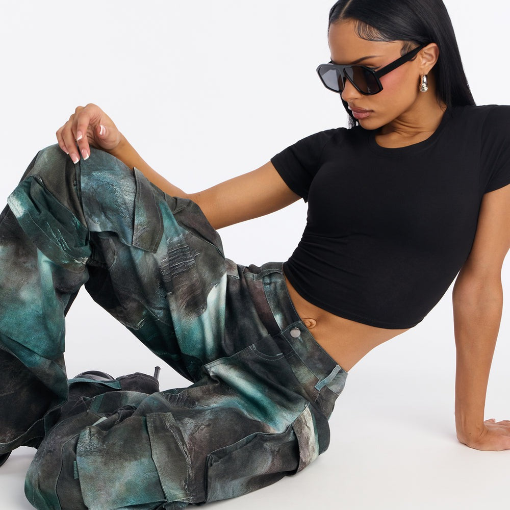 Alba Cargo Wide Leg Low Rise Pant 32â3