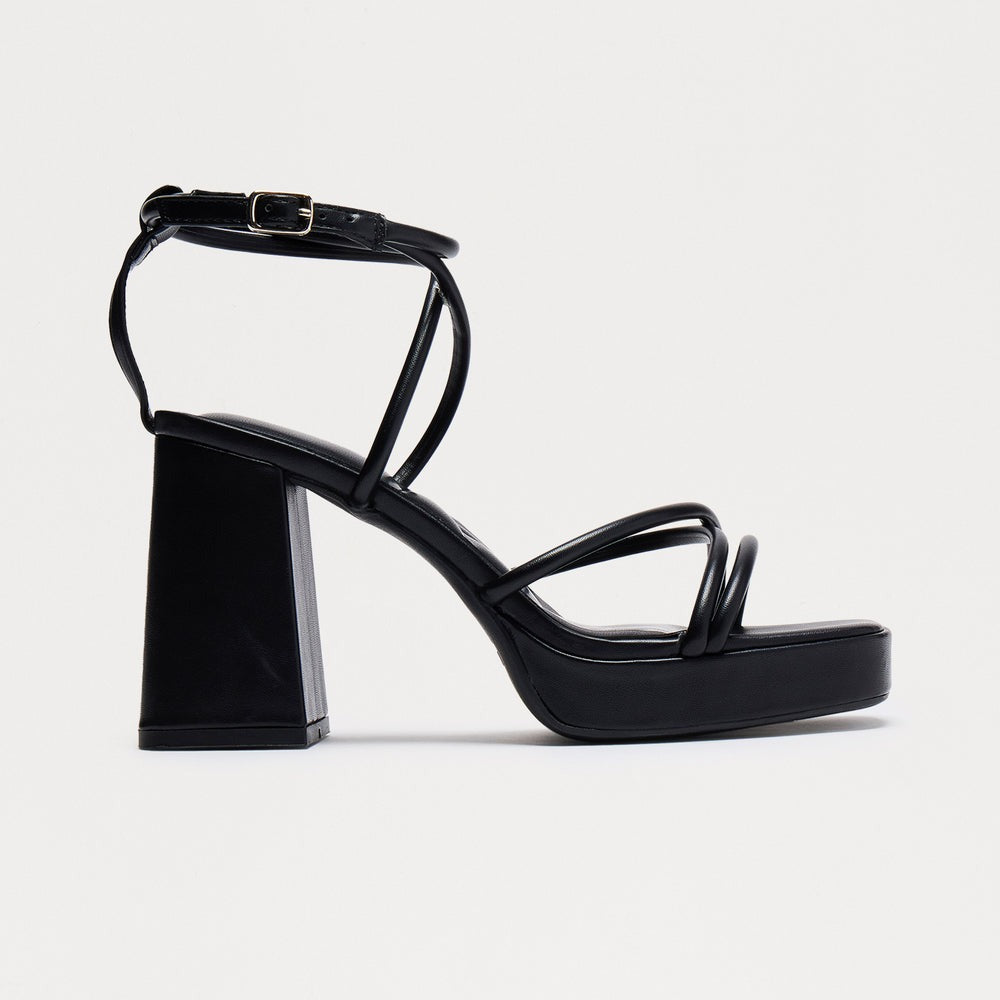 Aggie Faux Leather Block Heels