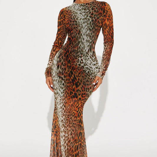 Alexa Leopard Maxi Dress