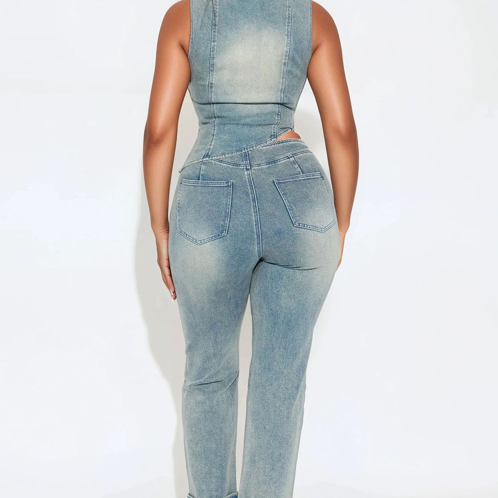 Alana Denim Pant Set