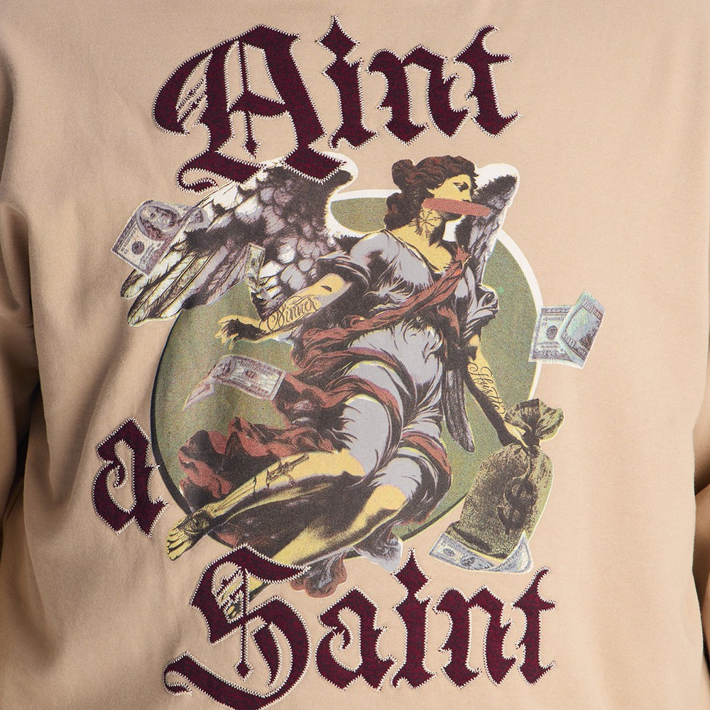 Aint A Saint Raw Hem Oversized Hoodie
