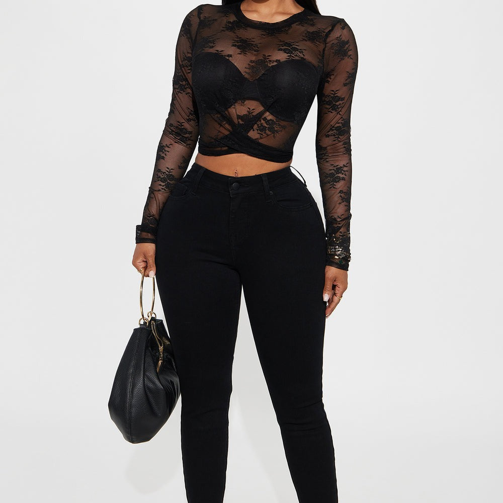Alice Long Sleeve Sheer Lace Top
