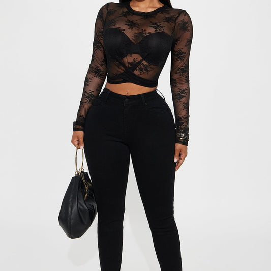 Alice Long Sleeve Sheer Lace Top
