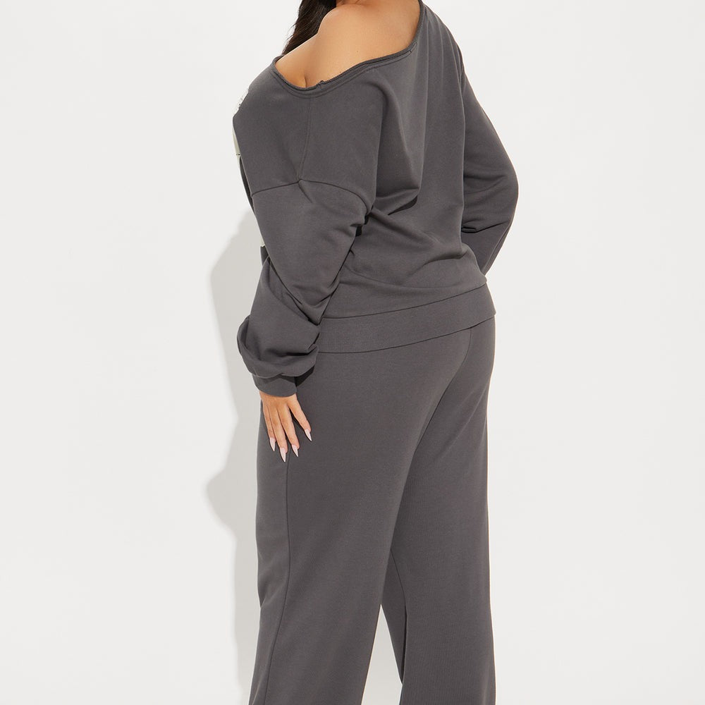 23 Off Shoulder Sweatsuit Set