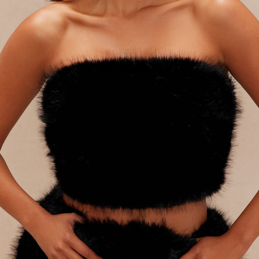 Addie Faux Fur Mini Skirt Set