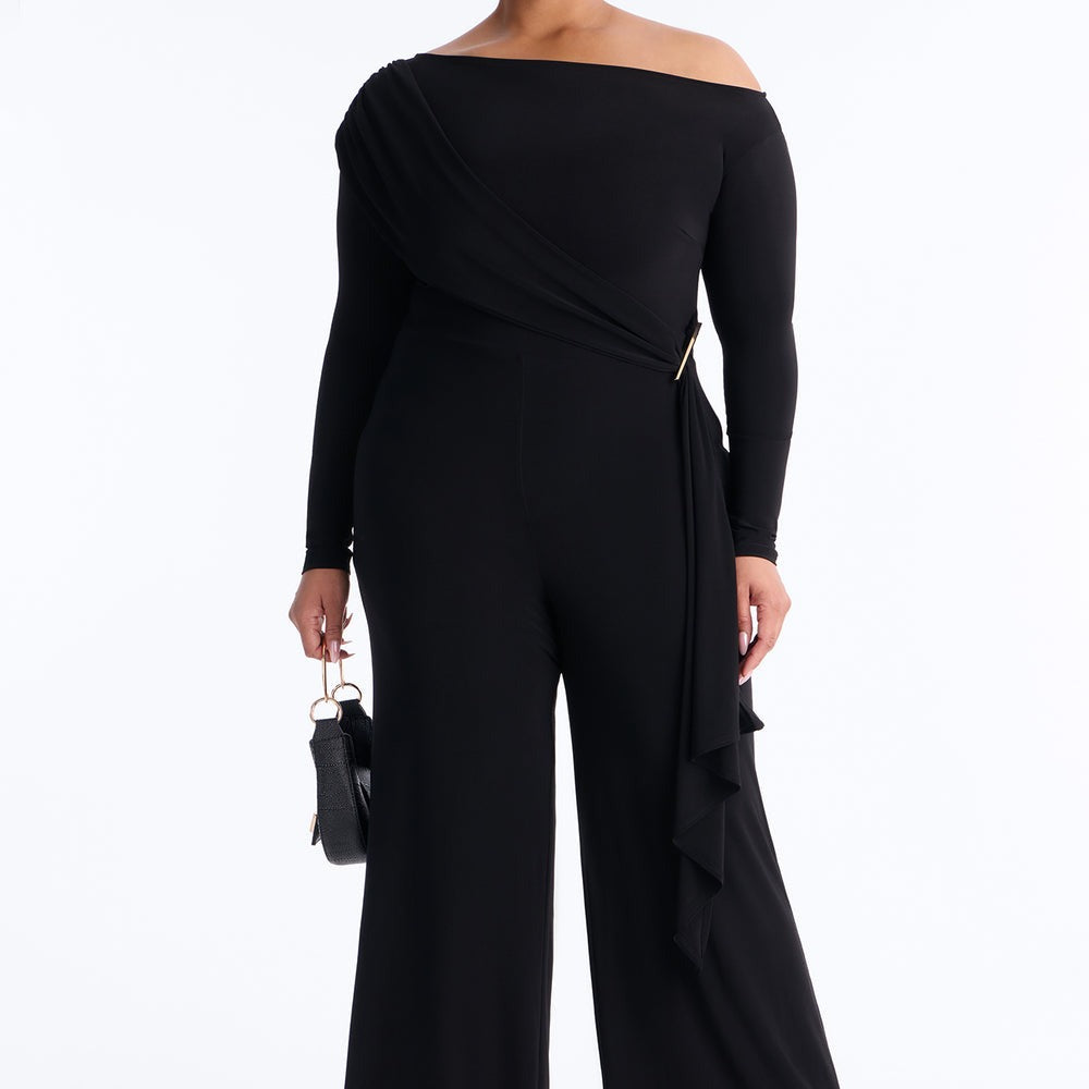 Adri Draped Wide Leg Jumpsuit