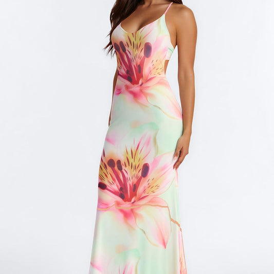 Alexandria Floral Mesh Maxi Dress