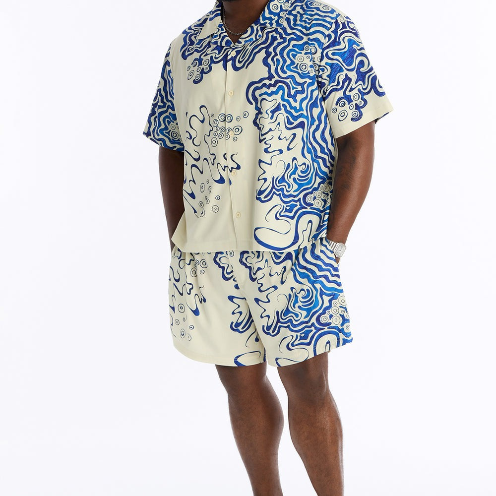 Abstract Mykonos Swim Trunk 7â3