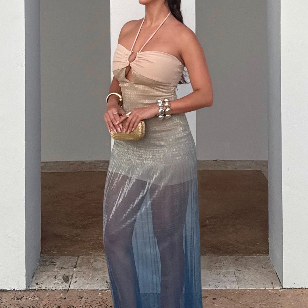 Aimee Ombre Metallic Maxi Dress