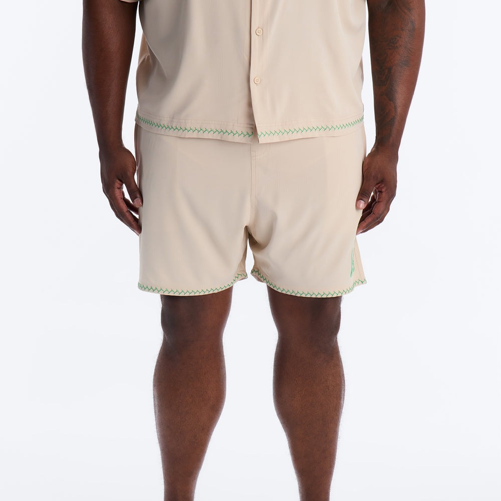 Agave Palm Embroidered Swim Trunk 7â3