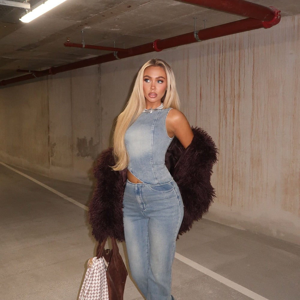 Alana Denim Pant Set