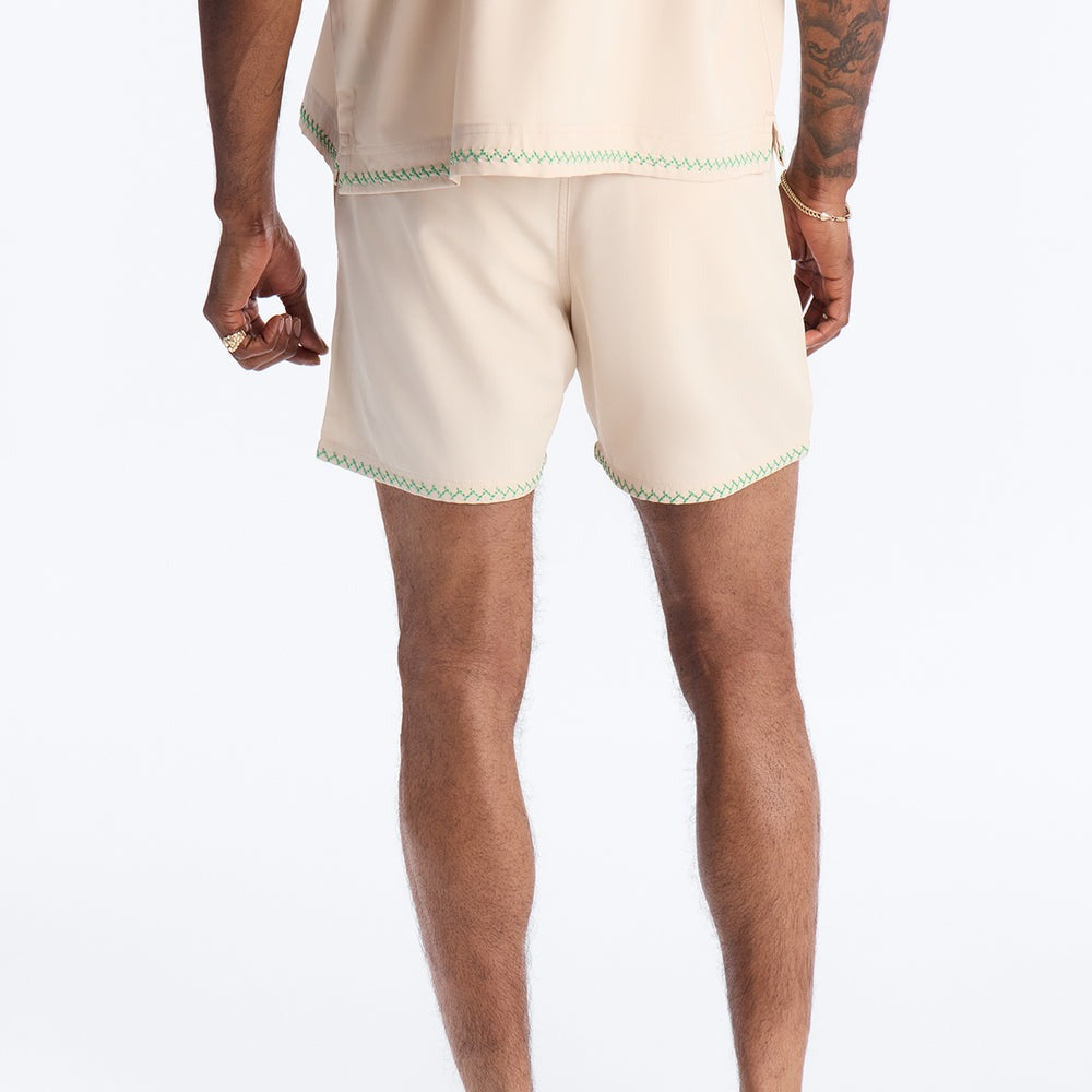 Agave Palm Embroidered Swim Trunk 7â3