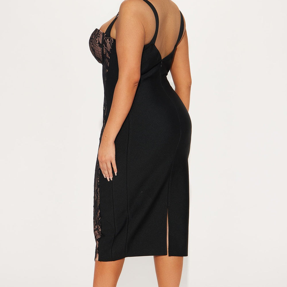 Act Up Lace Bandage Midi Dress